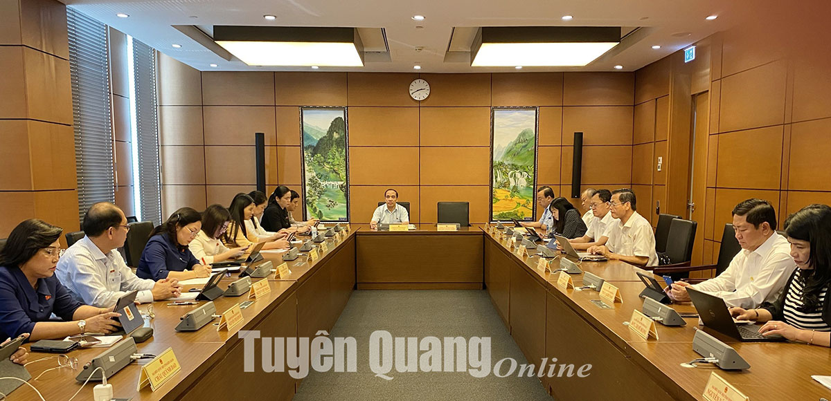 Đồng chí Chẩu Văn Lâm điều hành phiên thảo luận tổ về một số nghị quyết thông qua tại kỳ họp